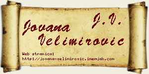 Jovana Velimirović vizit kartica